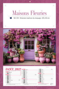 Calendrier publicitaire fleur, Maisons Fleurs