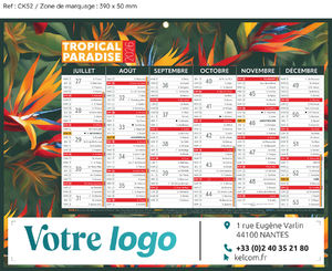 Calendrier publicitaire nature, Medium Exotique 1