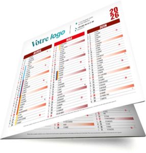 Calendrier publicitaire origami carré rouge 2026 1