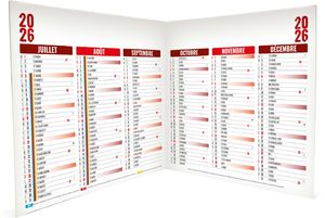 Calendrier publicitaire origami carré rouge 2026