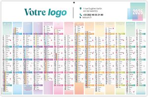 Calendrier publicitaire  pastel 2026 2