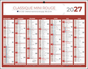 Calendrier publicitaire petit format, Classique Mini 2