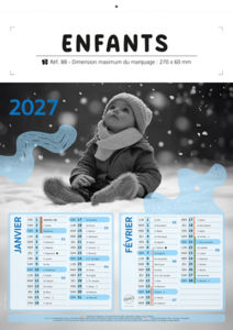 Calendrier publicitaire photographe, Enfants