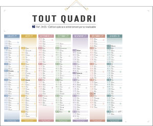 calendrier publicitaire quadri, 100 % personnalisé quadri 1