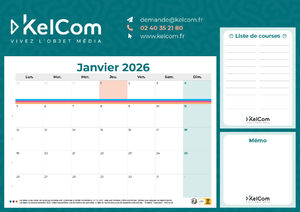 Calendrier tableau magnétique personnalisé 3 en 1 - Memo 1