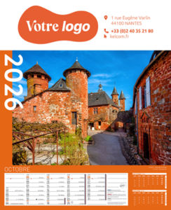 Calendriers publicitaires feuillets France, Calendrier Pays de France 2