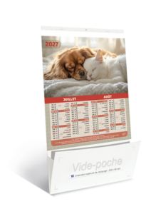 Calendriers publicitaires vide poches chats chiens, Chats et Chiens 2