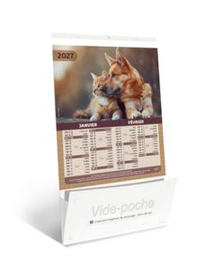 Calendriers publicitaires vide poches chats chiens, Chats et Chiens 5