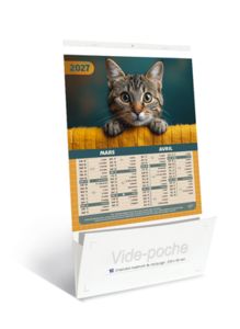 Calendriers publicitaires vide poches chats chiens, Chats et Chiens