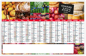 Calendrier entreprise couleurs 2026