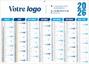 Calendrier entreprise florentin bleu 2026 2