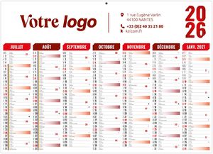 Calendrier entreprise florentin rouge 2026 2