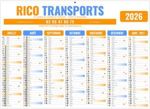 Calendrier entreprise gameco a vos couleurs 2026 2