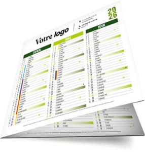 Calendrier entreprise origami carré vert 2026 1