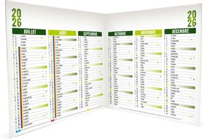 Calendrier entreprise origami carré vert 2026