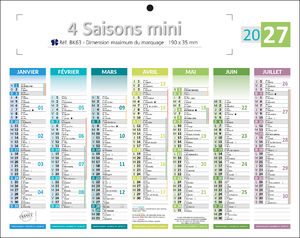 Minis calendriers publicitaires, Mini Les 4 Saisons