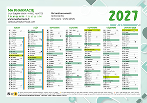 Pharmacie - Calendrier Personnalisé 2