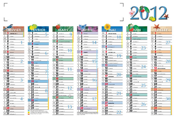 Calendrier petit format 2012  Calendriers bancaires publicitaires