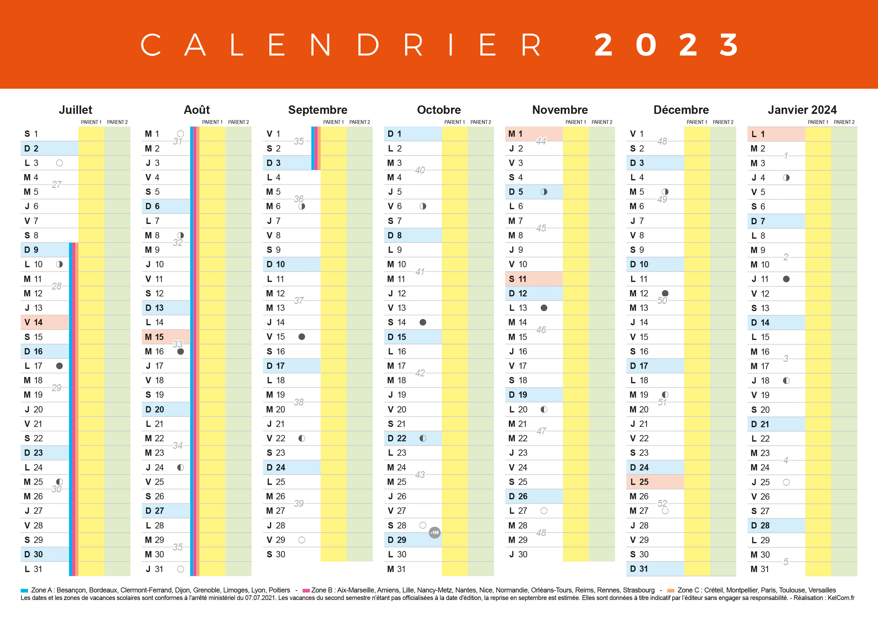 Le Calendrier annuel à imprimer : organiser sa vie efficacement !