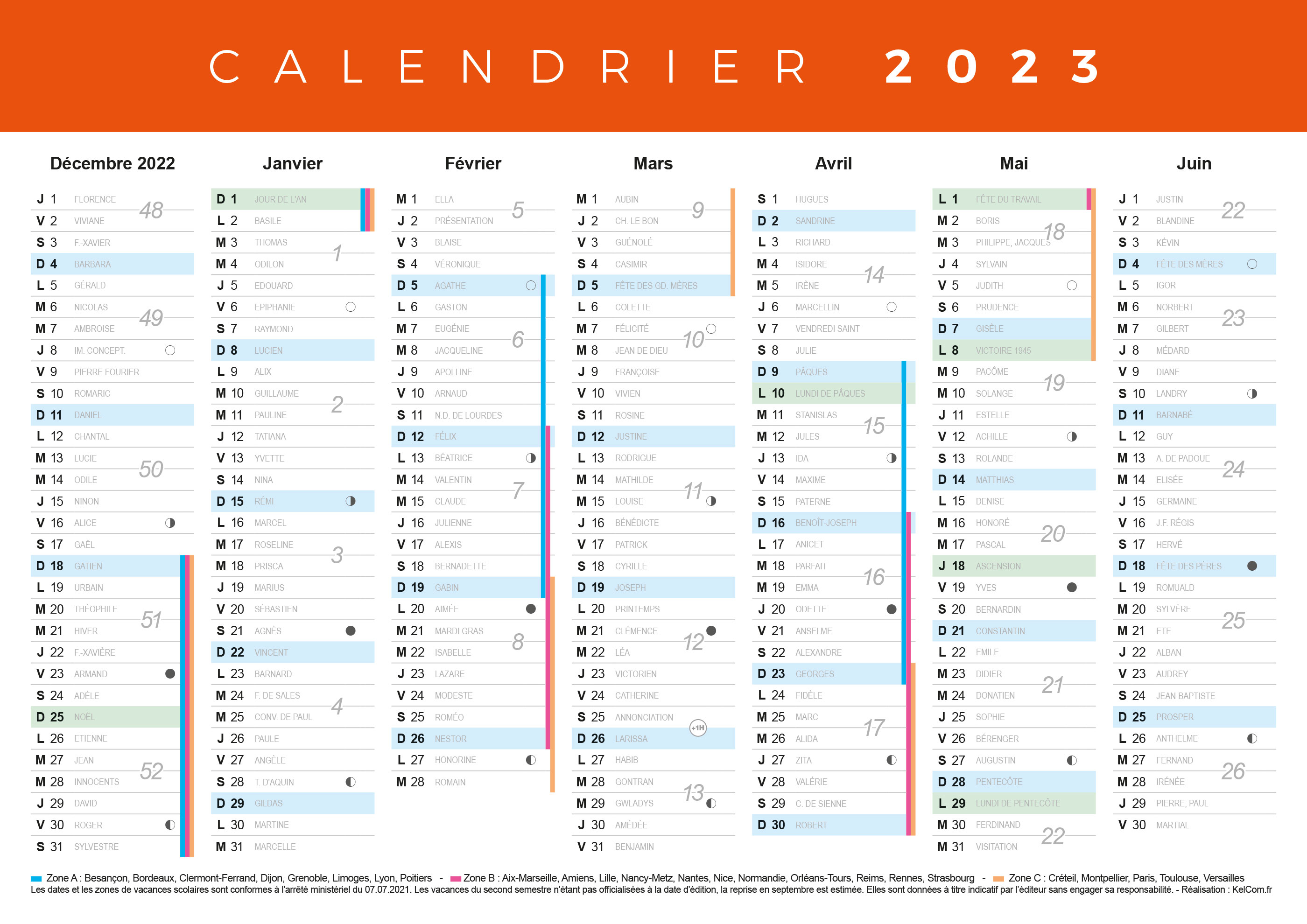 Calendriers / Ephéméride